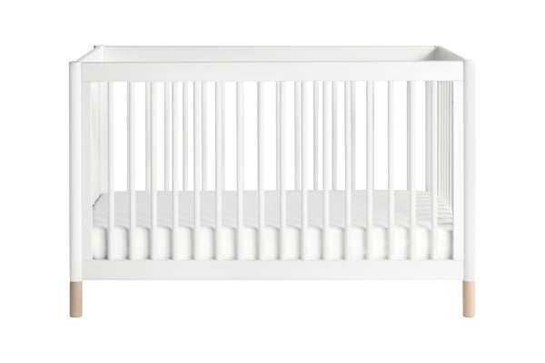 modern Gelato 4-in-1 Convertible Crib  White Color Feet With Toddler Bed Conversion Kit in Washed Natural 白色/水洗自然色腳