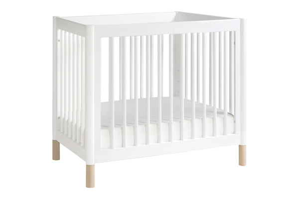 Babyletto modern Gelato 2-in-1 Mini Crib and Twin Bed Conversion, in Washed Natural with White Feet - modern convertible mini crib, bassinet alternative