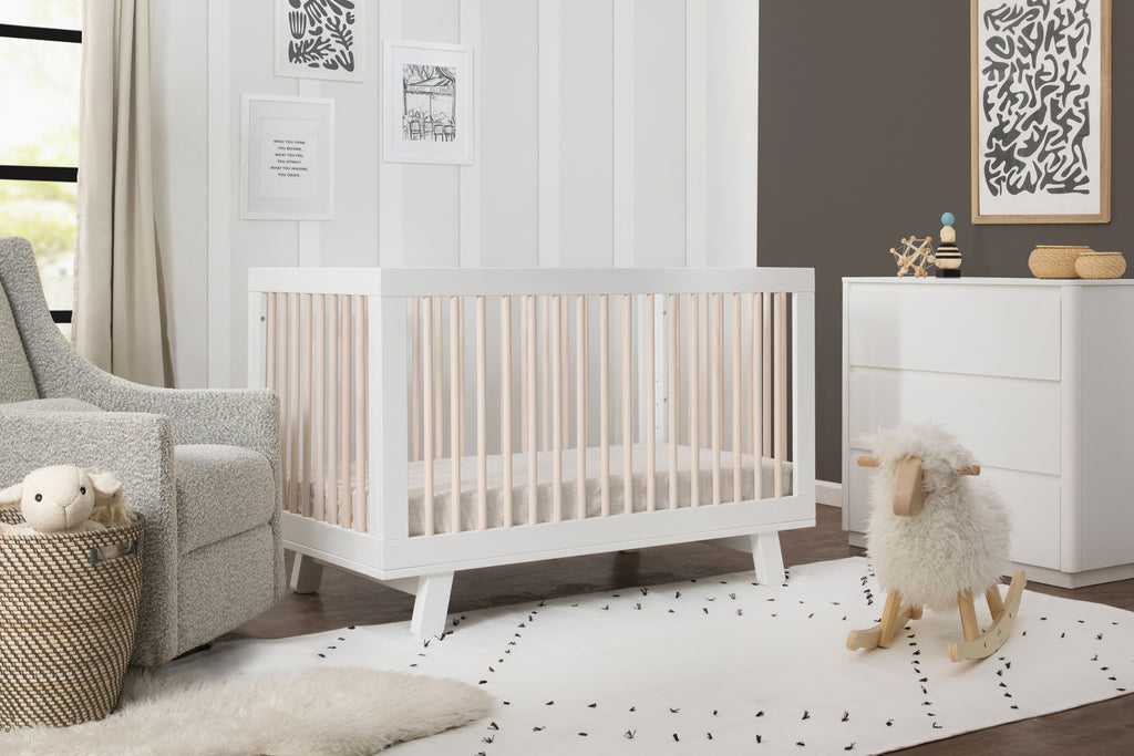 M4201WNX,Hudson 3-in-1 Convertible Crib Toddler Bed Conversion Kit in White/Washed Natural