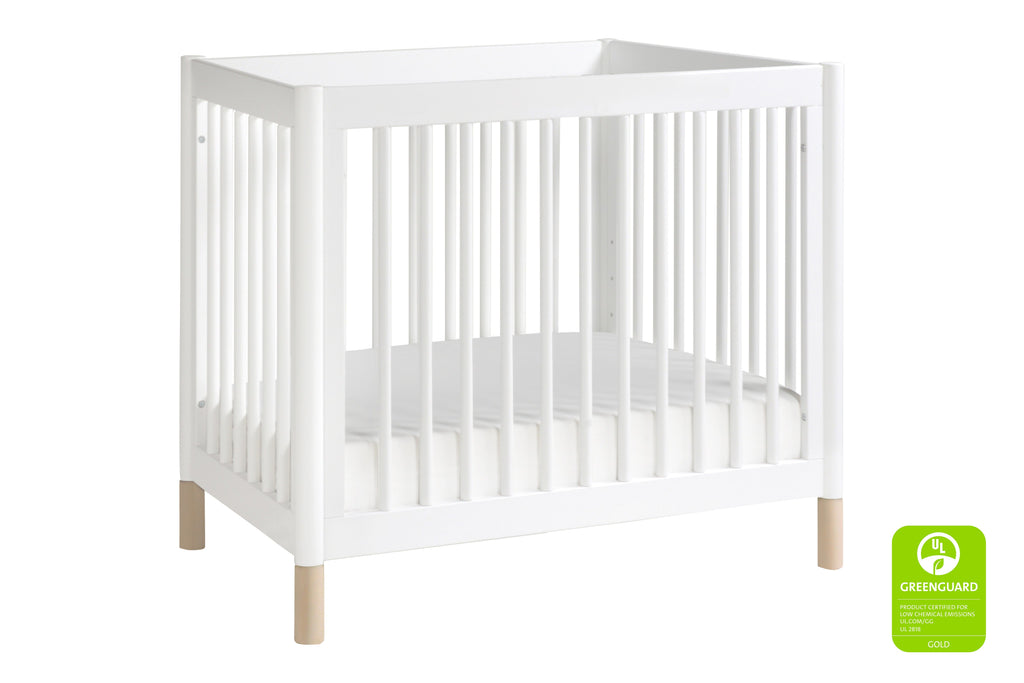 M12998WNX,Gelato 2-in 1 Mini Crib and Twin bed White Finish with Washed Natural Feet