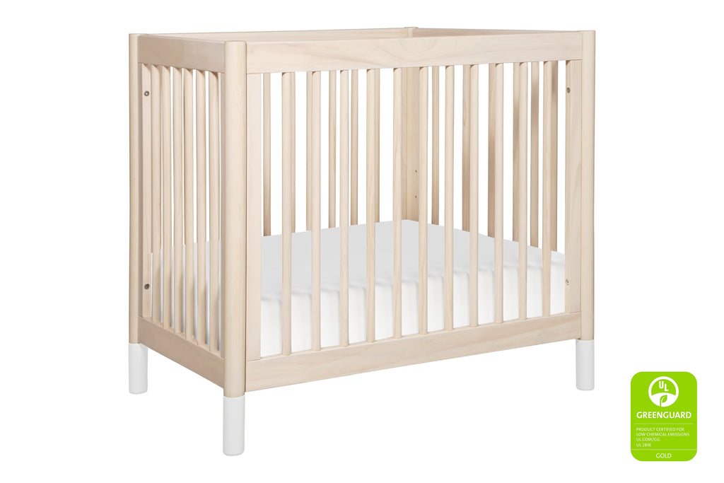 M12998NXW,Gelato 2-in 1 Mini Crib and Twin bed Washed Natural Finish with White Feet